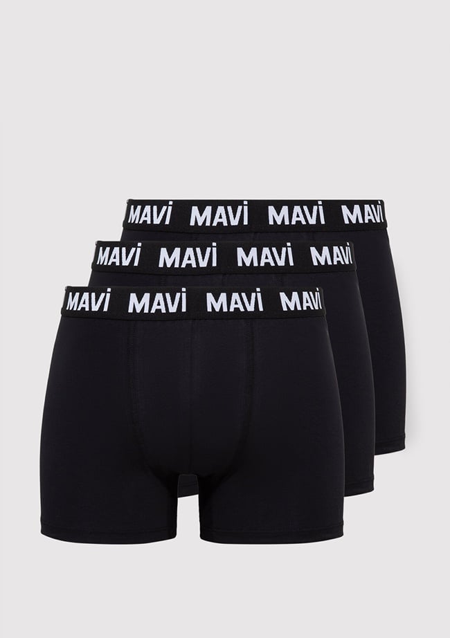  Mavi 3lü Siyah Basic Boxer 0912210-35495