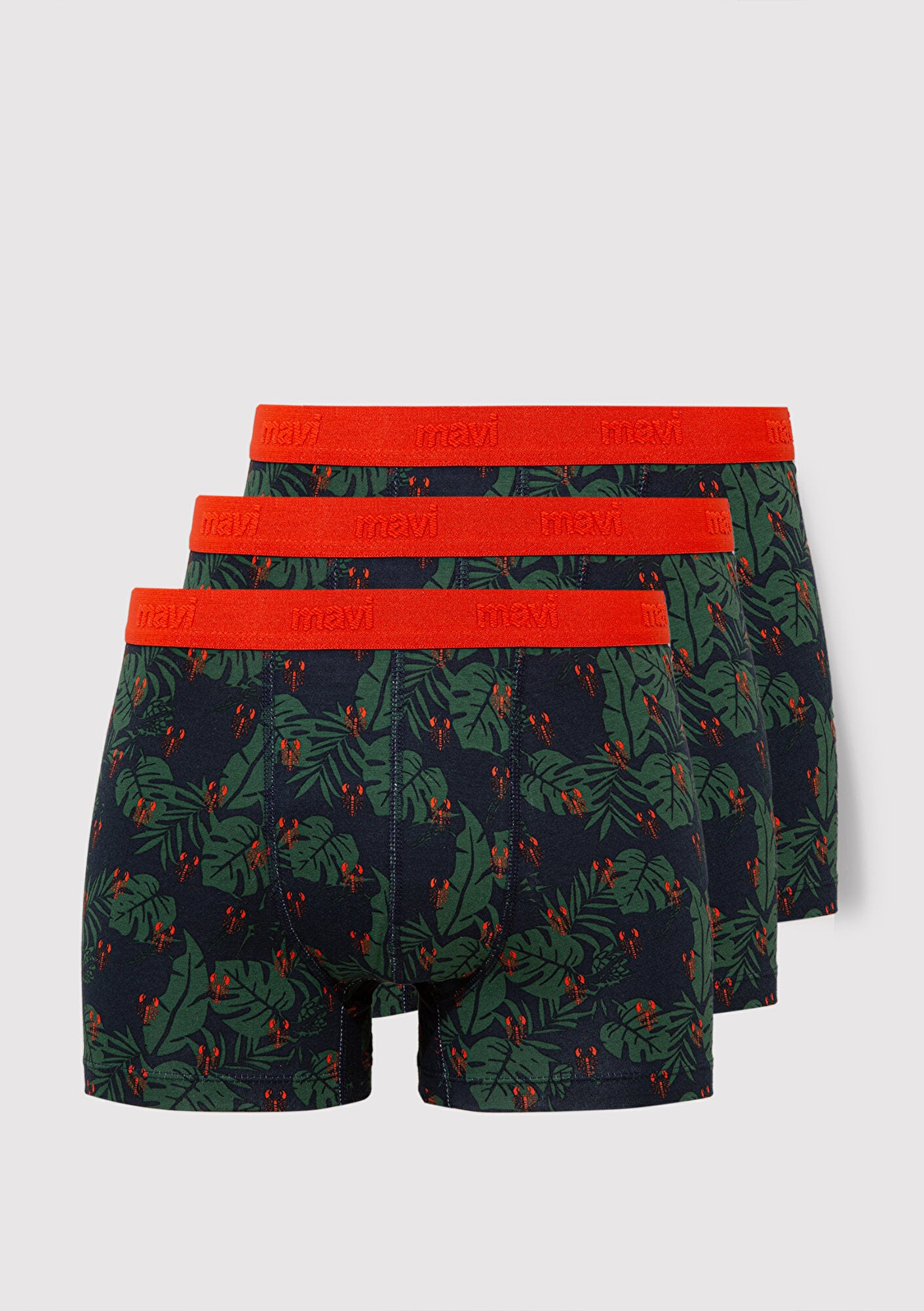  Mavi 3lü Baskılı Lacivert Boxer 0912237-33648