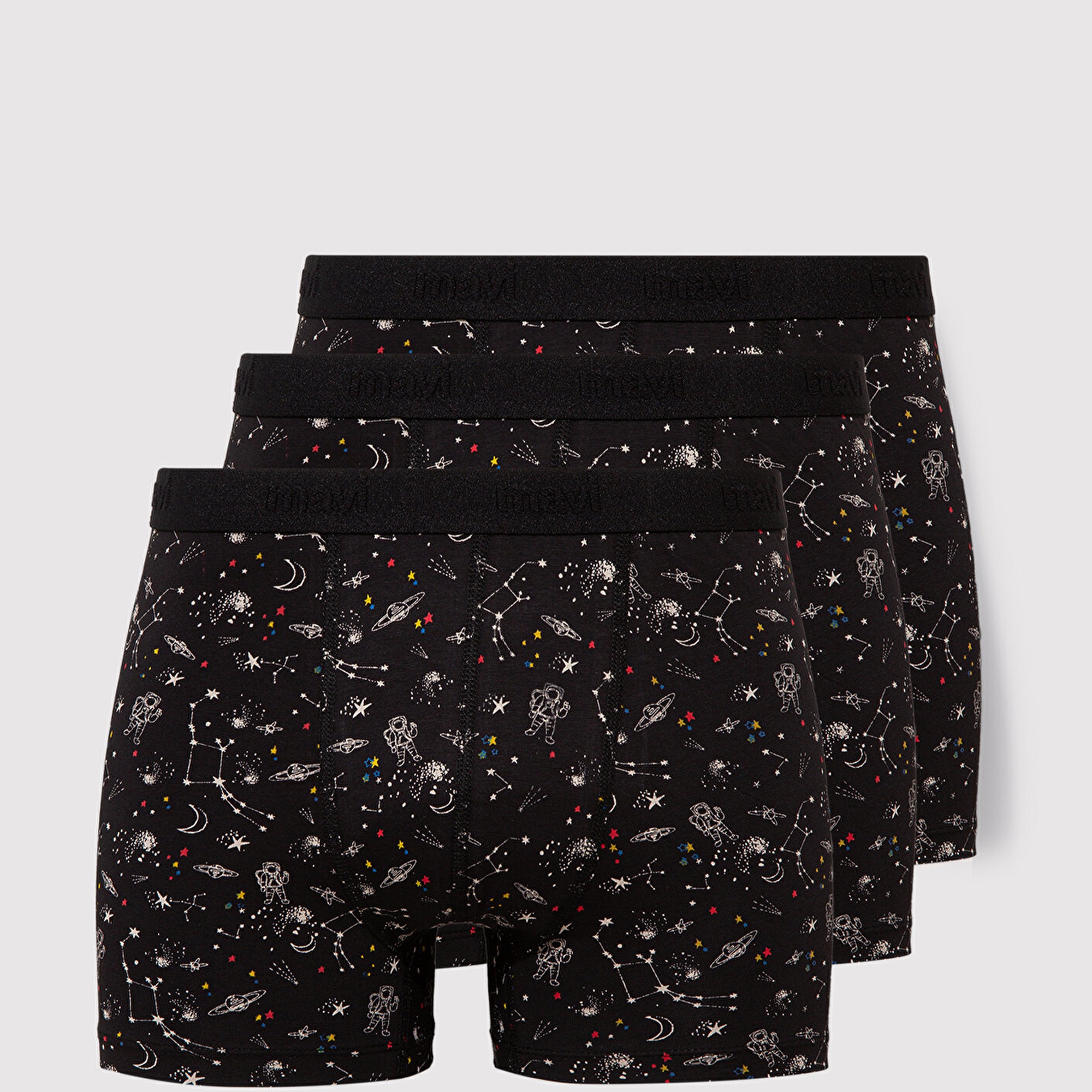 Mavi 3lü Siyah Basic Boxer 0912234-900