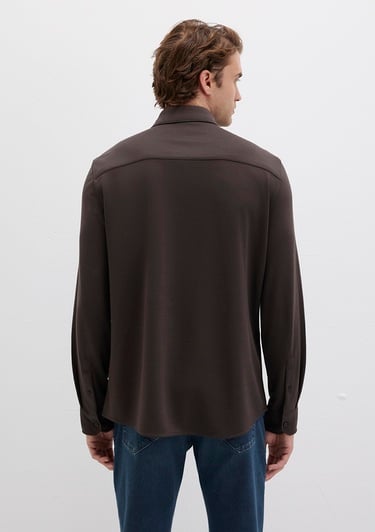  Mavi Kahverengi Gömlek Slim Fit / Dar Kesim 0211908-70219