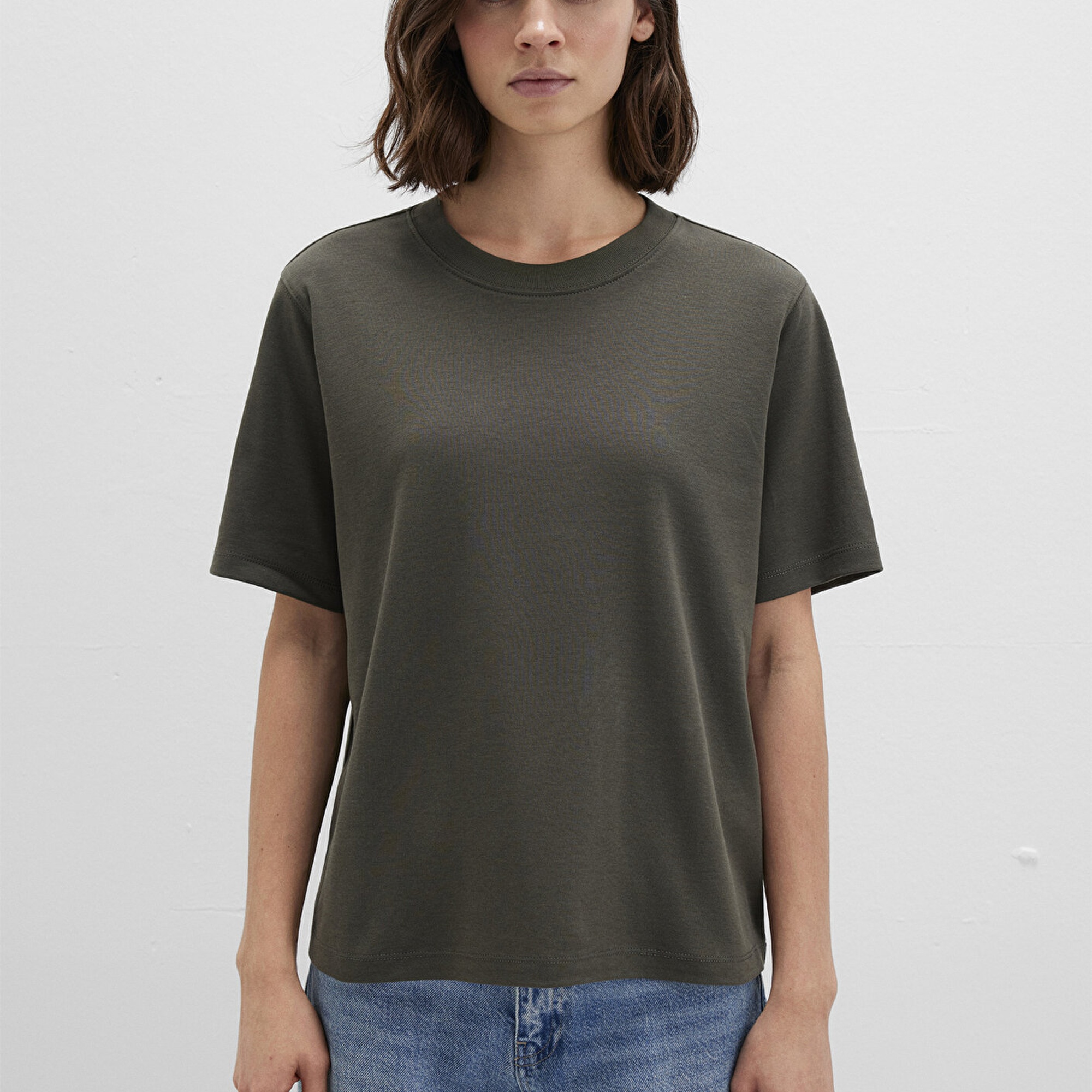 Mavi Haki Basic İnterlok Tişört Loose Fit / Bol Rahat Kesim 1613820-71553