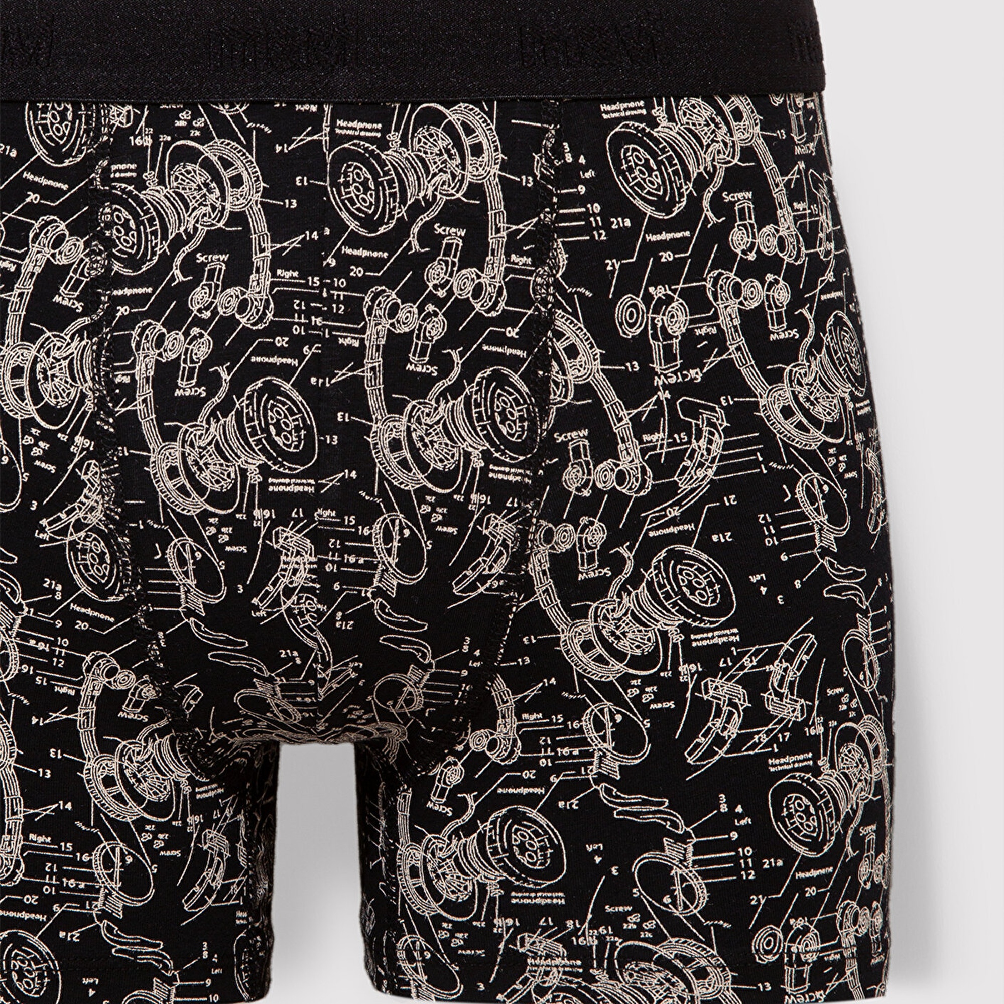 Mavi 3lü Siyah Basic Boxer 0912233-900