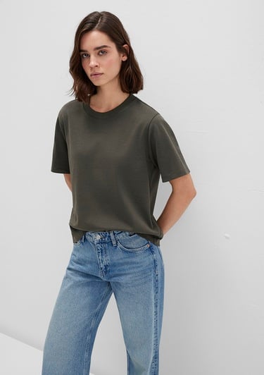  Mavi Haki Basic İnterlok Tişört Loose Fit / Bol Rahat Kesim 1613820-71553