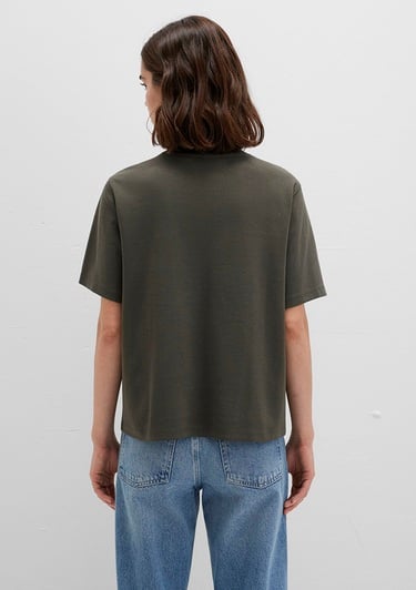  Mavi Haki Basic İnterlok Tişört Loose Fit / Bol Rahat Kesim 1613820-71553