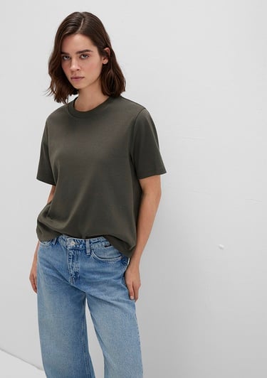  Mavi Haki Basic İnterlok Tişört Loose Fit / Bol Rahat Kesim 1613820-71553