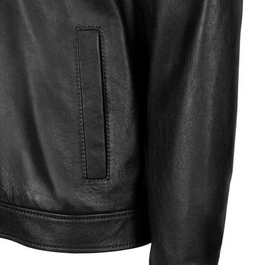  Erkek Siyah Gömlek Yakalı Deri Ceket