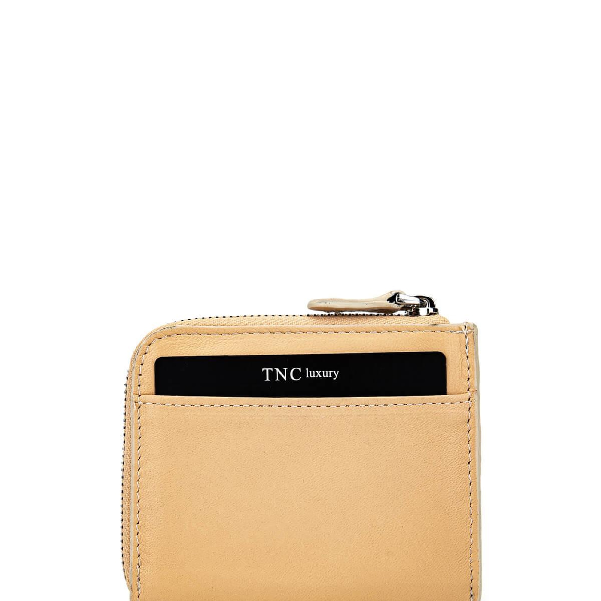 Tamer Tanca Kadın Hakiki Deri Bej Kartlık