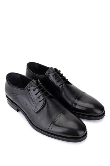  Tamer Tanca Erkek Hakiki Deri Siyah Klasik Ayakkabı
