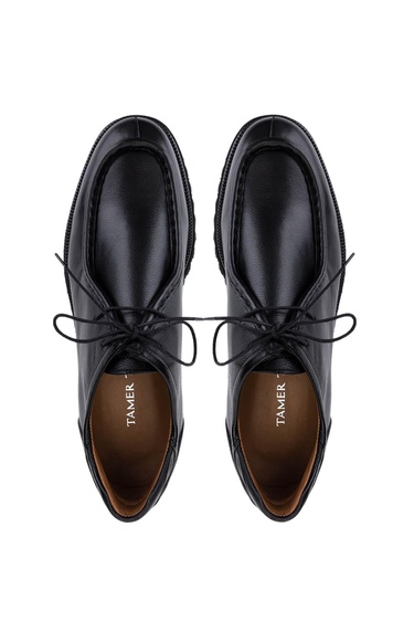  Tamer Tanca Erkek Hakiki Deri Siyah Deri Casual Ayakkabı