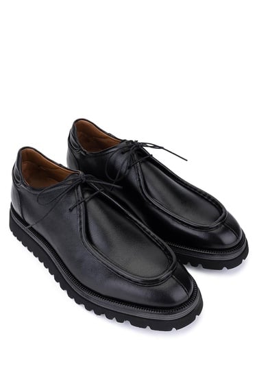  Tamer Tanca Erkek Hakiki Deri Siyah Deri Casual Ayakkabı