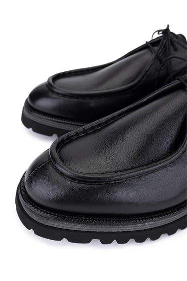  Tamer Tanca Erkek Hakiki Deri Siyah Deri Casual Ayakkabı