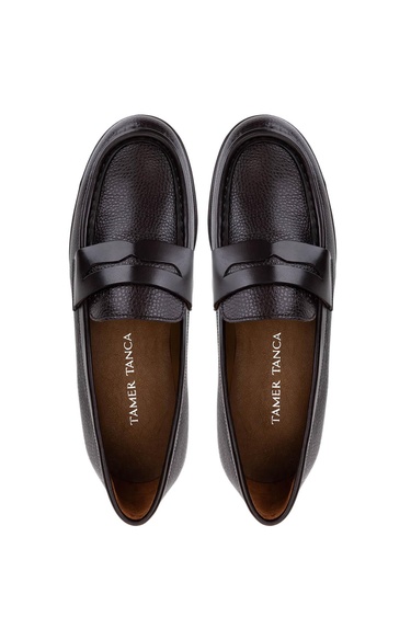  Tamer Tanca Erkek Hakiki Deri Kahverengi Loafer Ayakkabı