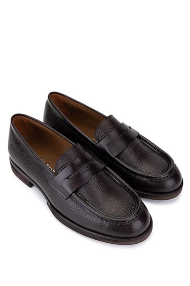  Tamer Tanca Erkek Hakiki Deri Kahverengi Loafer Ayakkabı