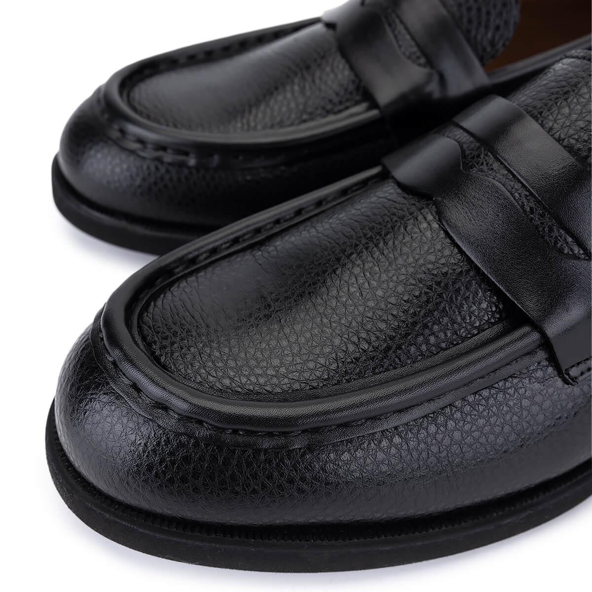 Tamer Tanca Erkek Hakiki Deri Siyah Loafer Ayakkabı