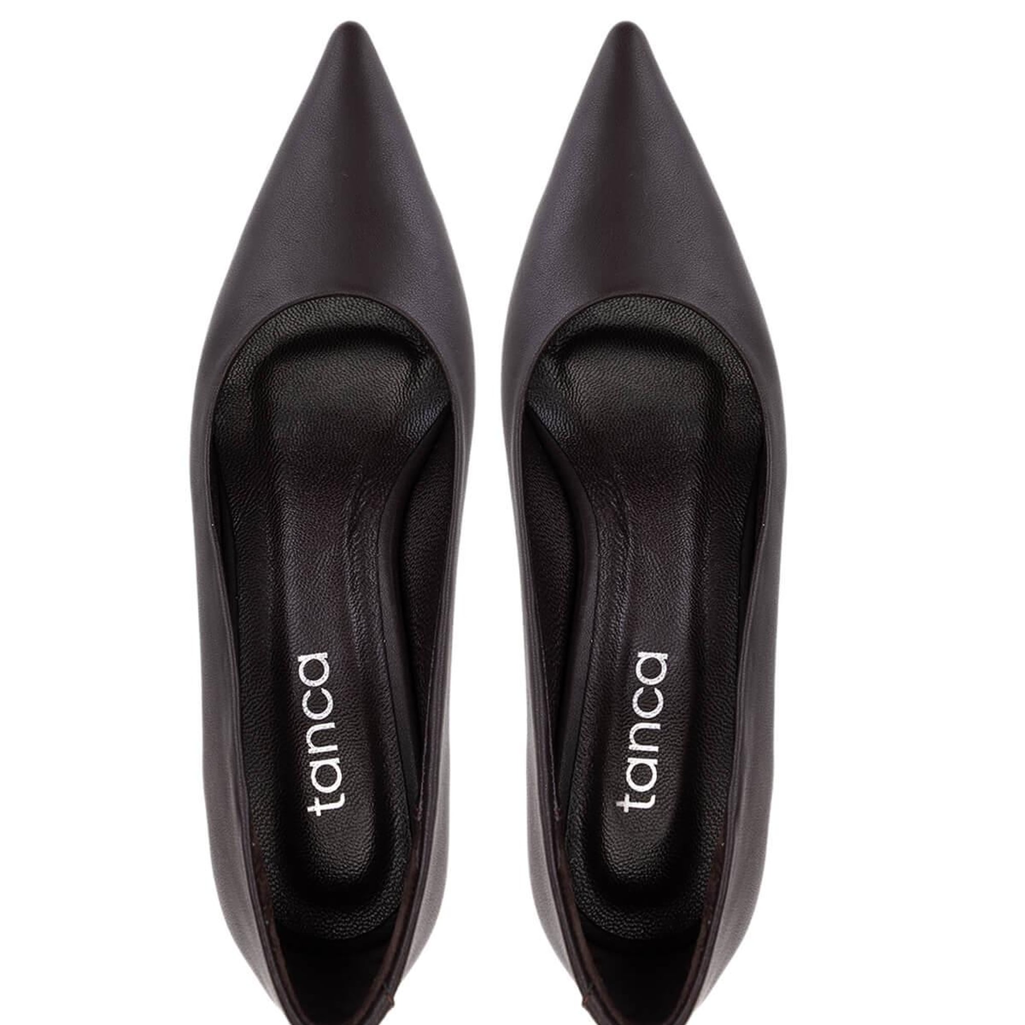 Tamer Tanca Kadın Suni Deri Kahverengi Topuklu Ayakkabı