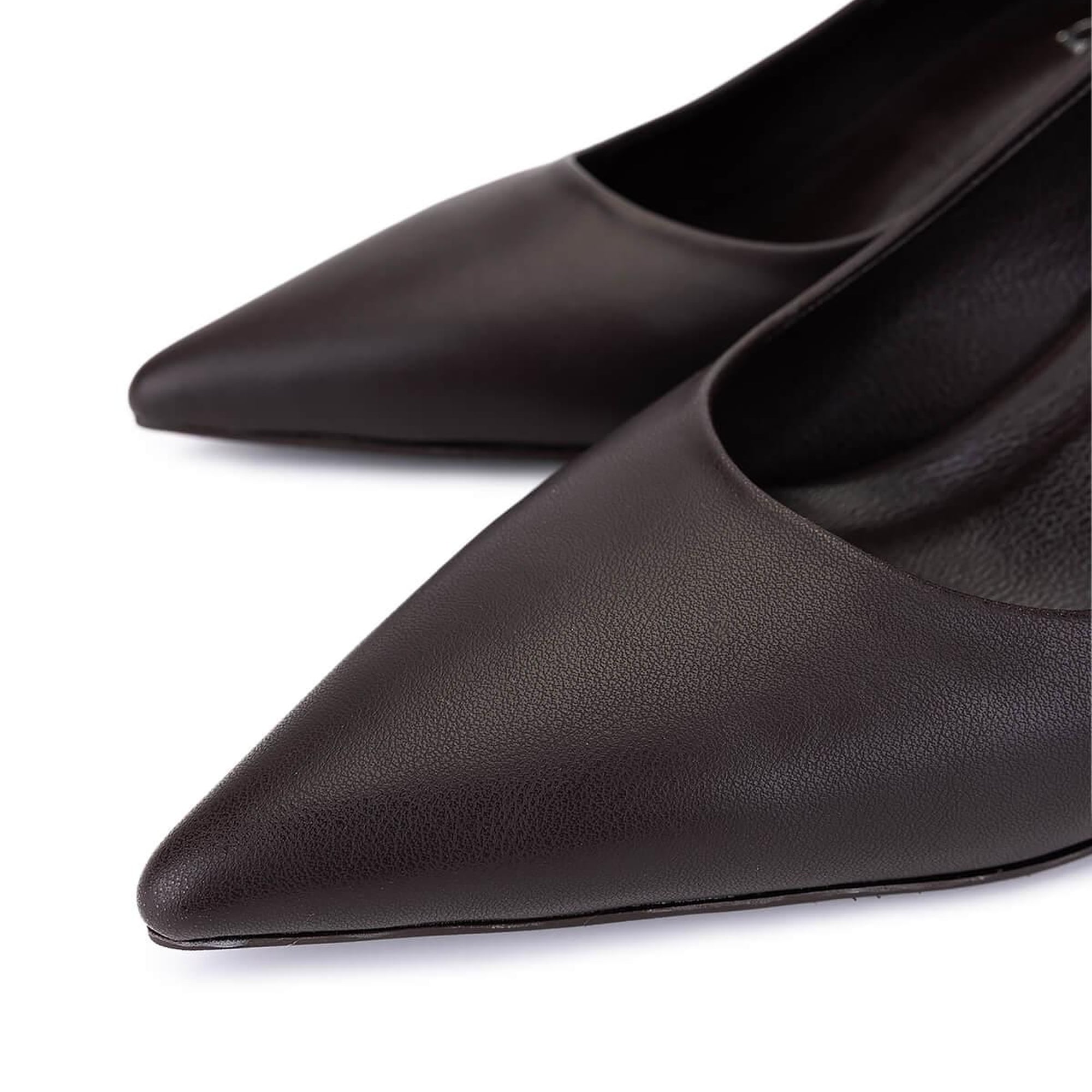 Tamer Tanca Kadın Suni Deri Kahverengi Topuklu Ayakkabı