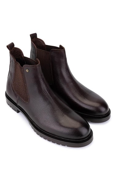  Tamer Tanca Erkek Hakiki Deri Kahverengi Casual Bot