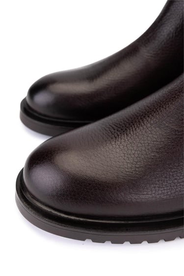  Tamer Tanca Erkek Hakiki Deri Kahverengi Casual Bot