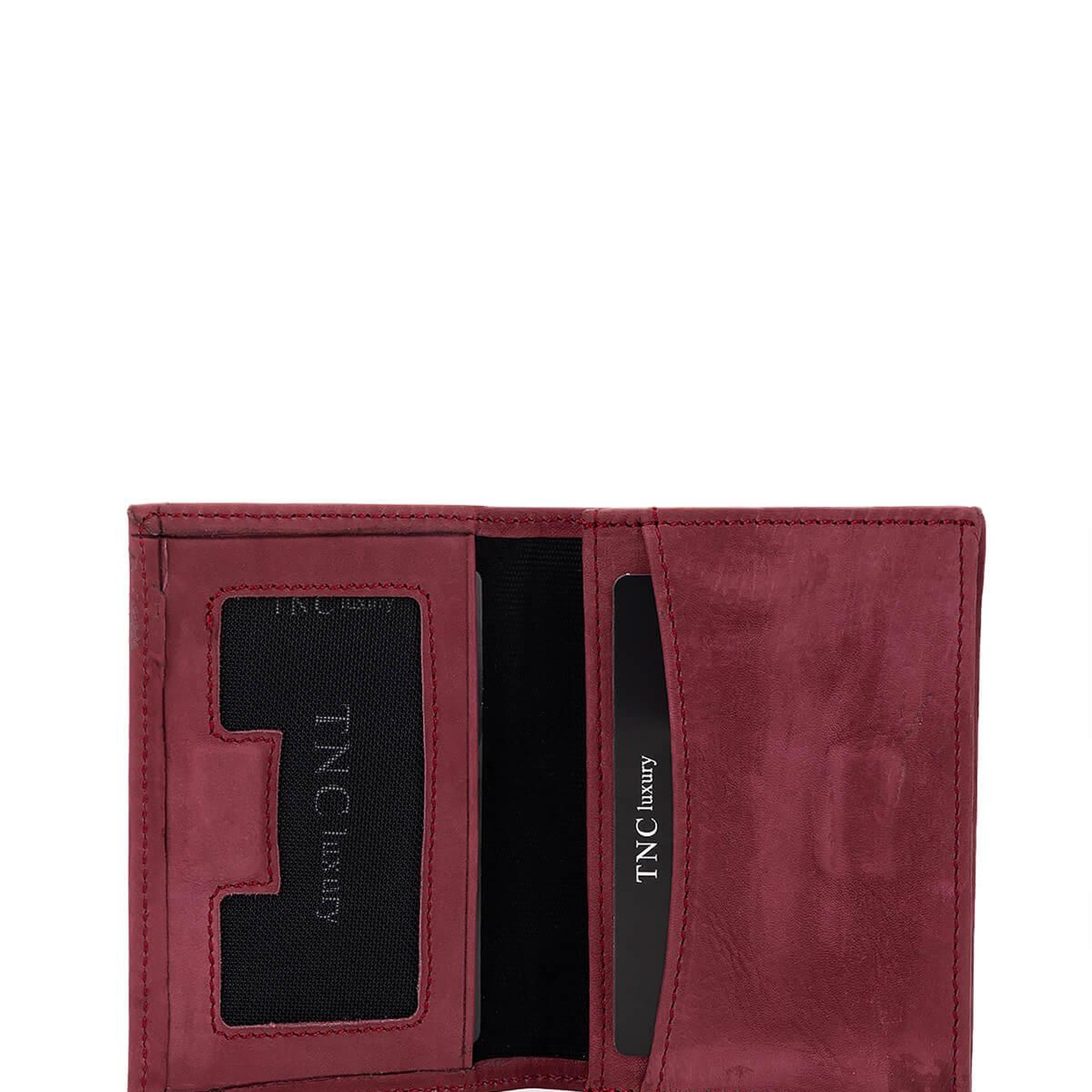 Tamer Tanca Erkek Hakiki Deri Bordo Kartlık