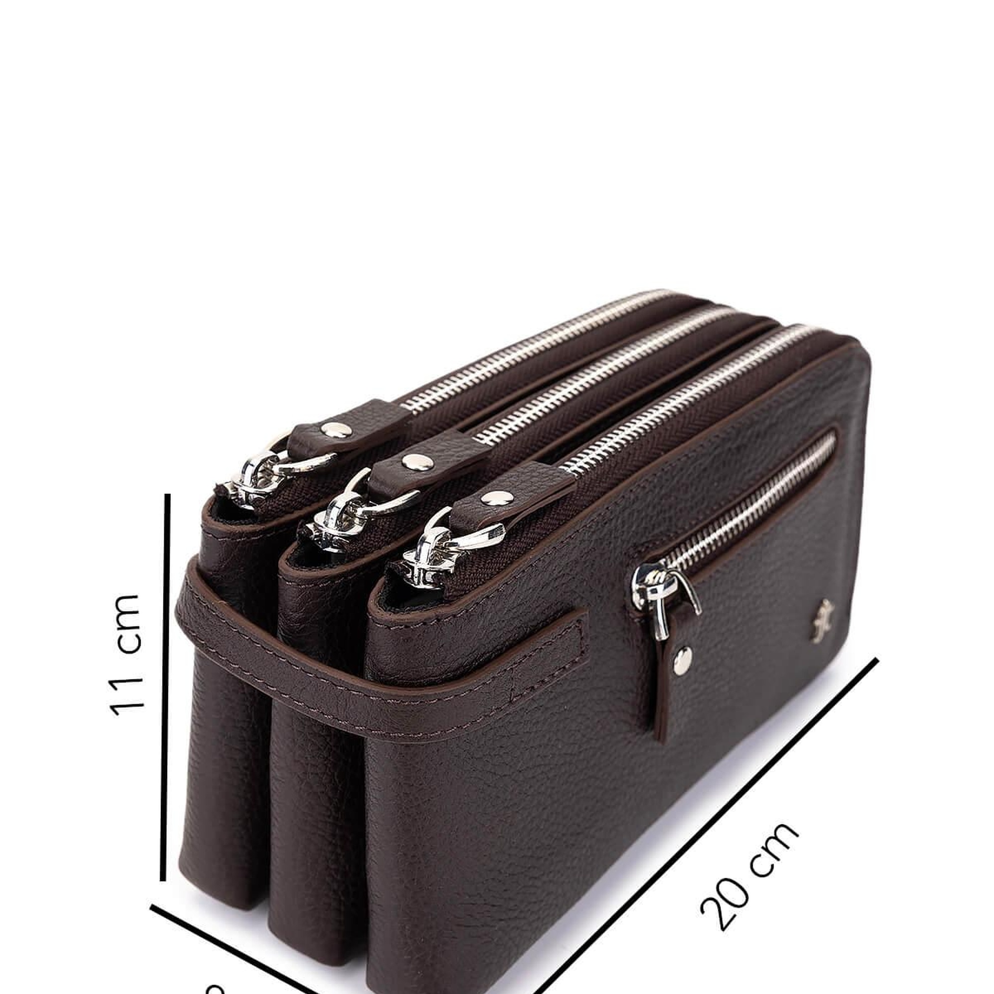 Tamer Tanca Erkek Hakiki Deri Kahverengi El Çantası