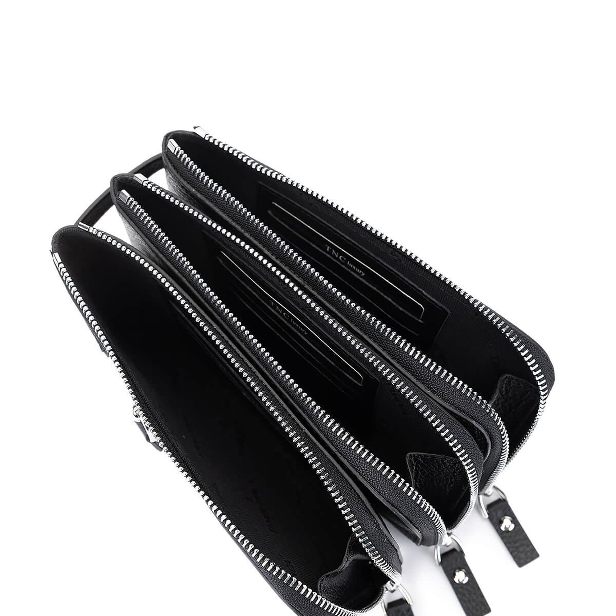 Tamer Tanca Erkek Hakiki Deri Siyah Floter El Çantası