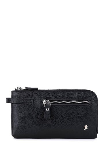  Tamer Tanca Erkek Hakiki Deri Siyah Floter El Çantası