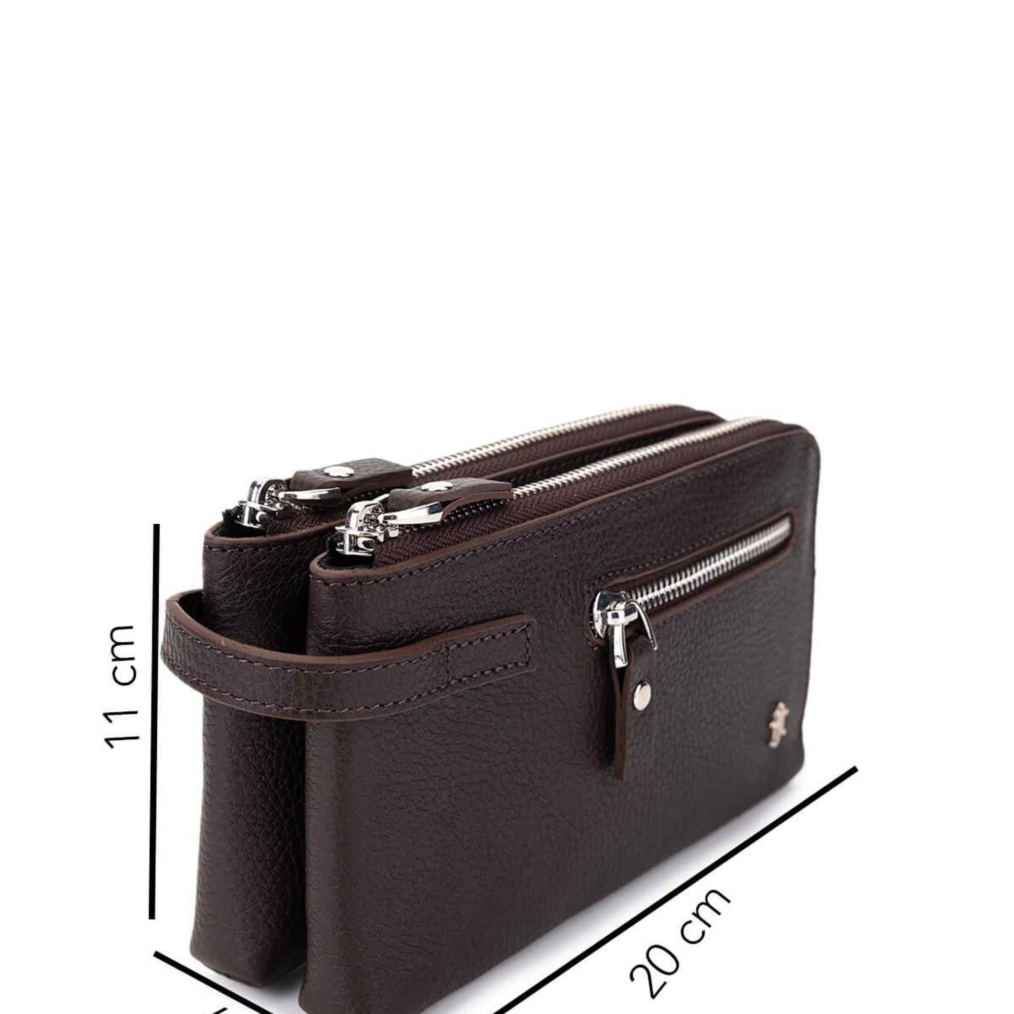 Tamer Tanca Erkek Hakiki Deri Kahverengi El Çantası