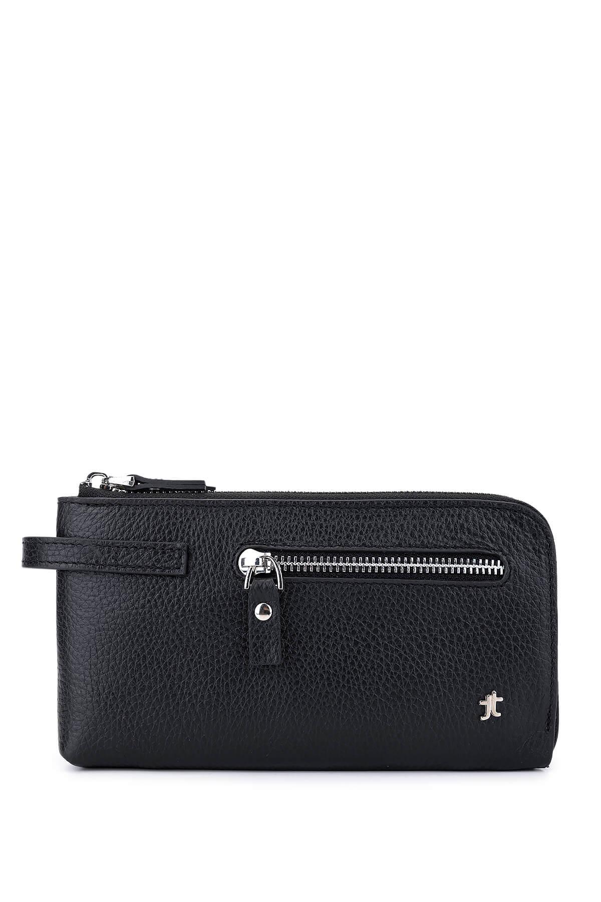  Tamer Tanca Erkek Hakiki Deri Siyah Floter El Çantası