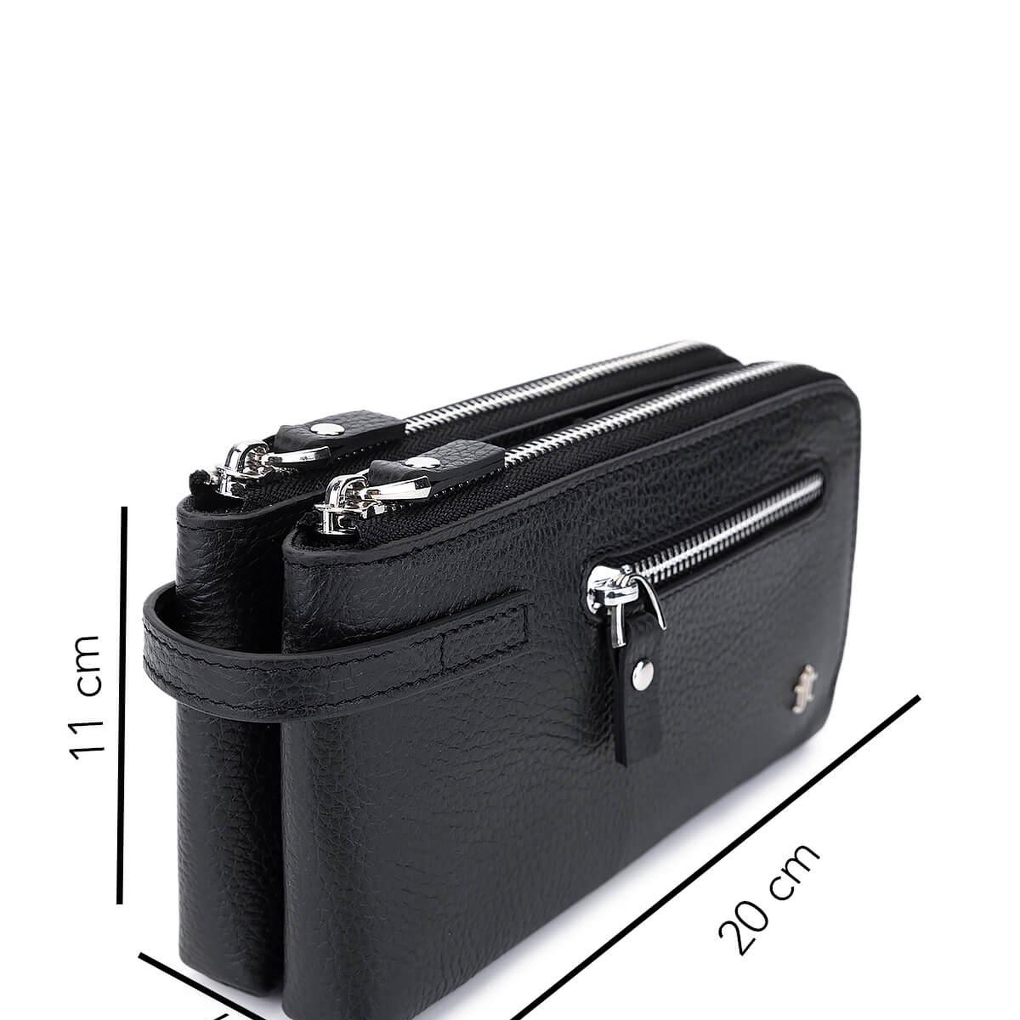 Tamer Tanca Erkek Hakiki Deri Siyah Floter El Çantası