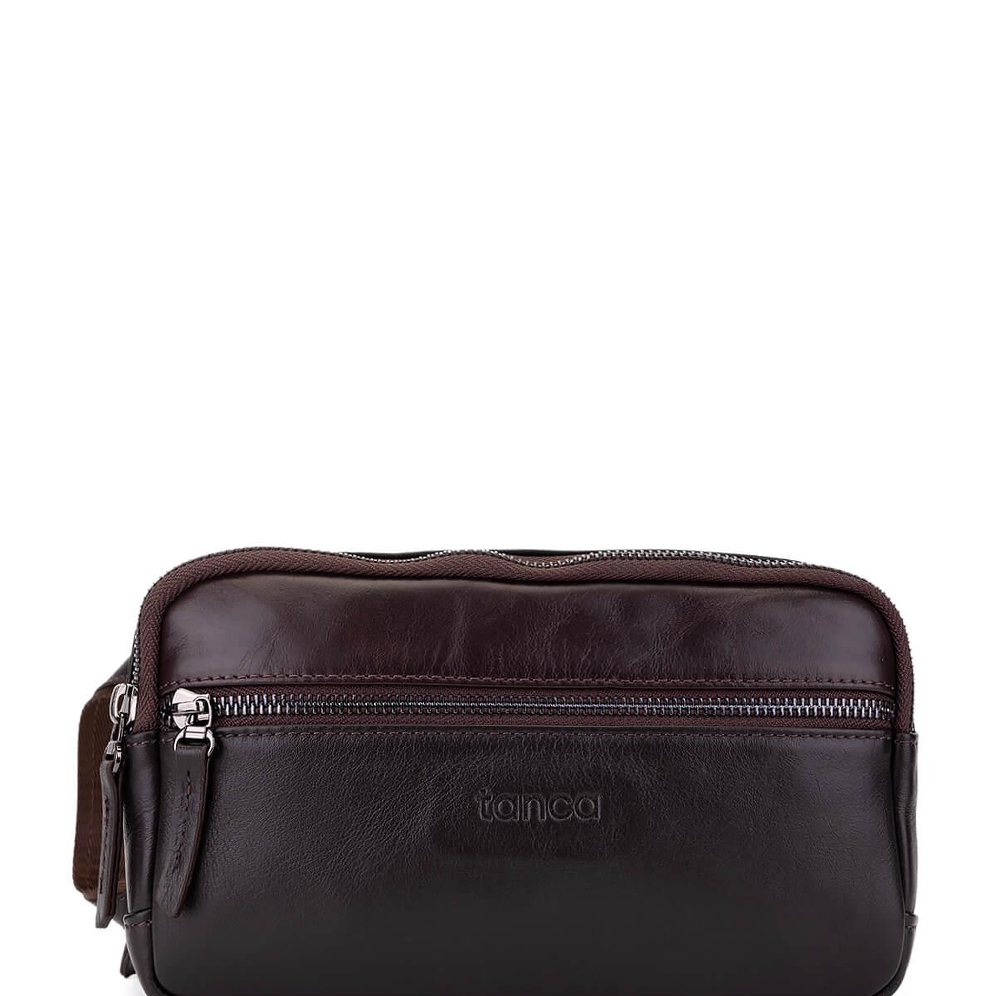 Tamer Tanca Erkek Hakiki Deri Kahverengi El Çantası