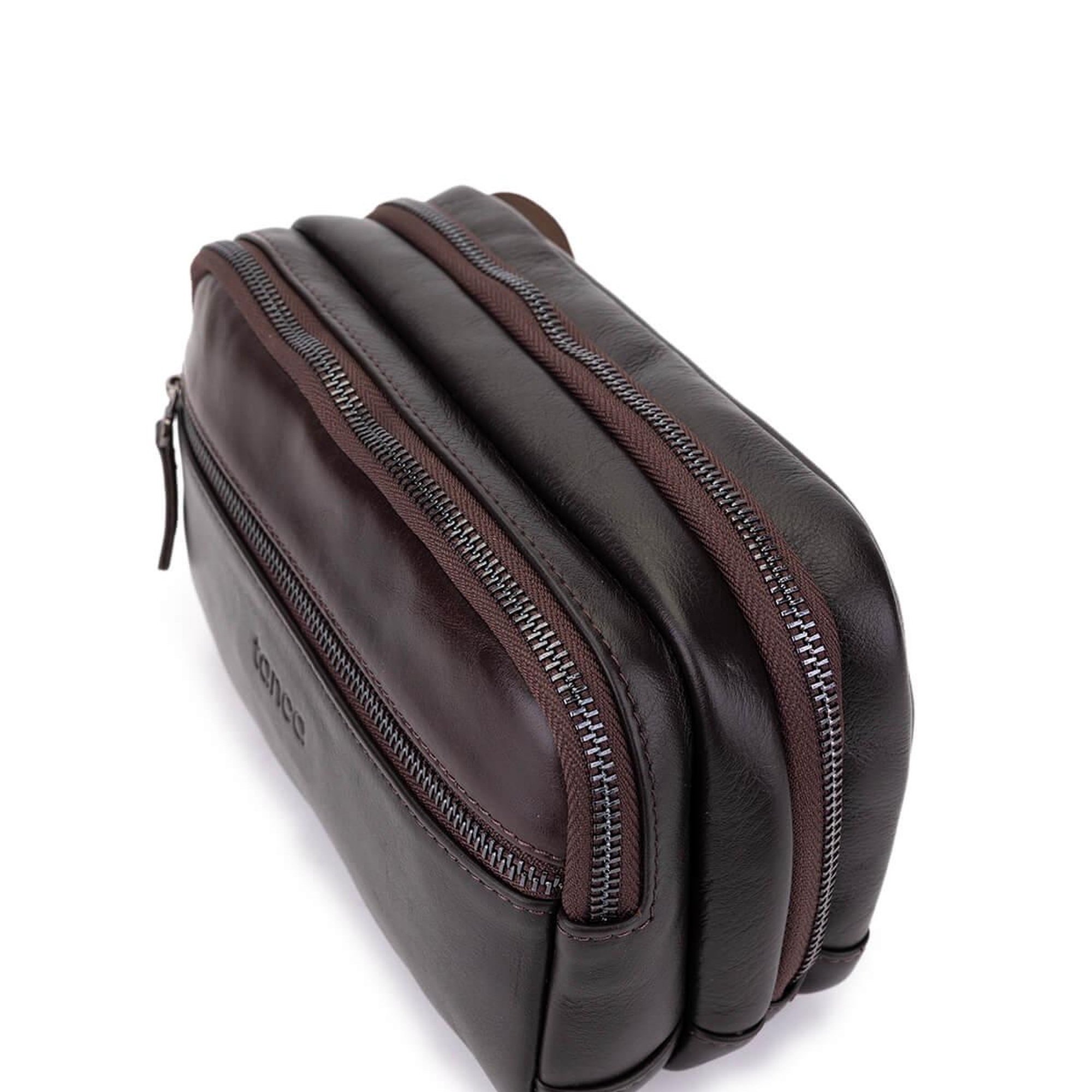 Tamer Tanca Erkek Hakiki Deri Kahverengi El Çantası