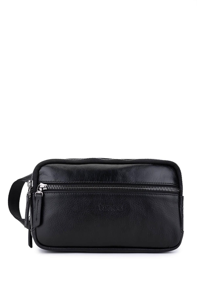  Tamer Tanca Erkek Hakiki Deri Siyah Deri El Çantası