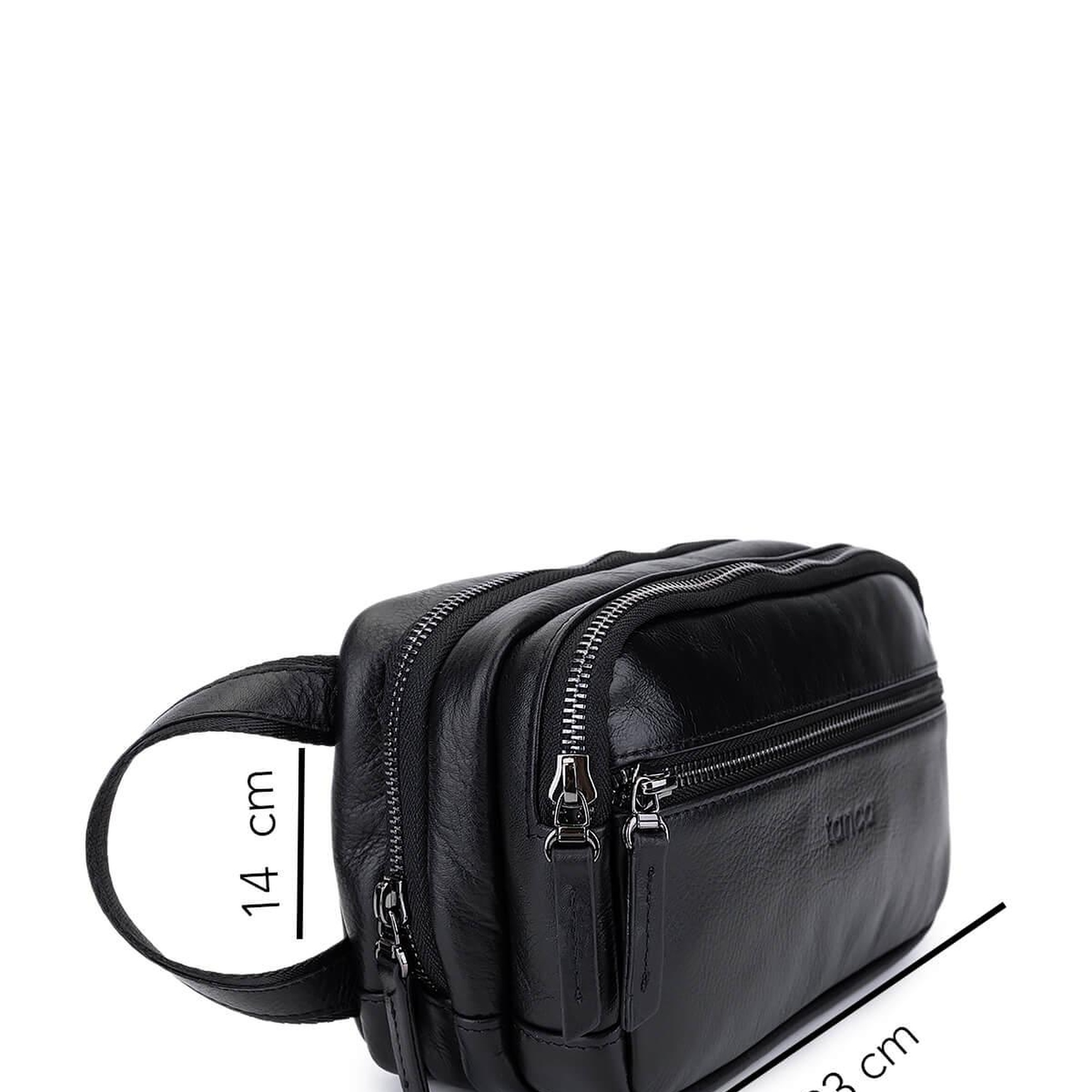 Tamer Tanca Erkek Hakiki Deri Siyah Deri El Çantası