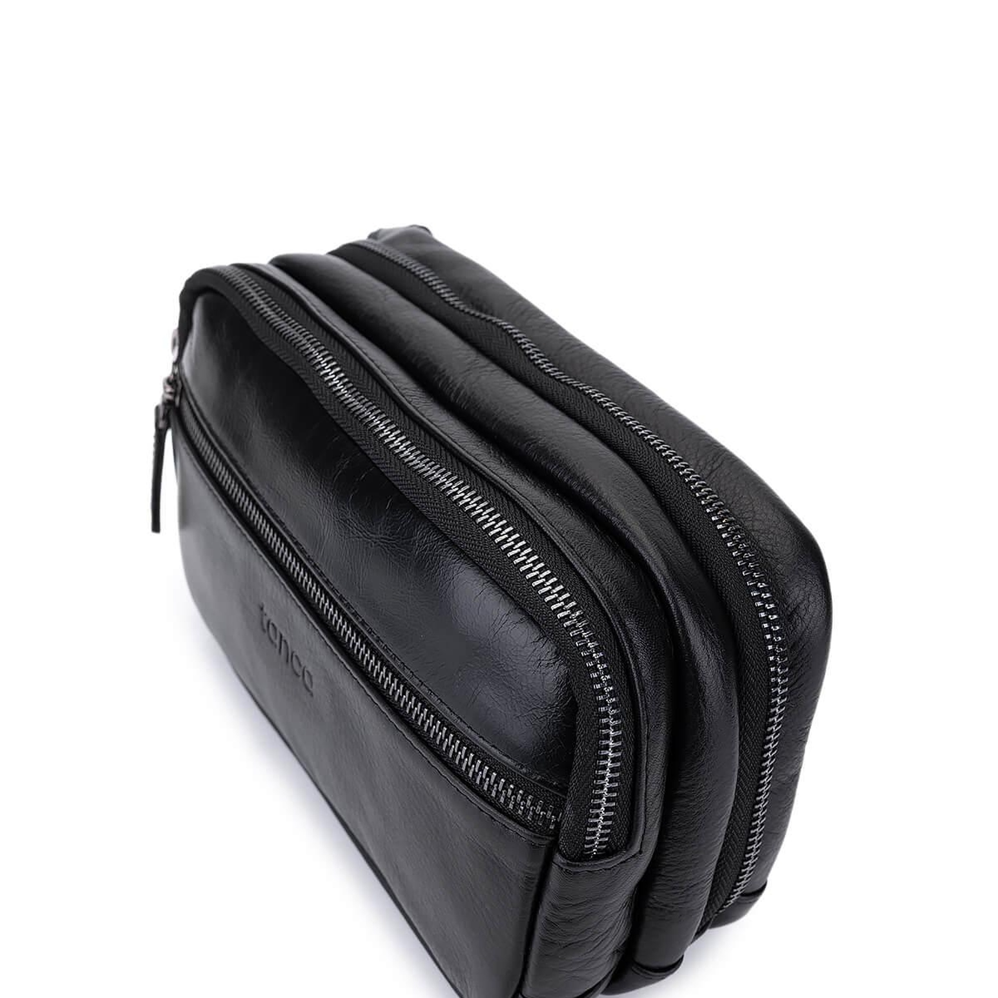 Tamer Tanca Erkek Hakiki Deri Siyah Deri El Çantası