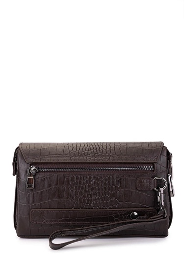  Tamer Tanca Erkek Hakiki Deri Kahverengi Kroko El Çantası