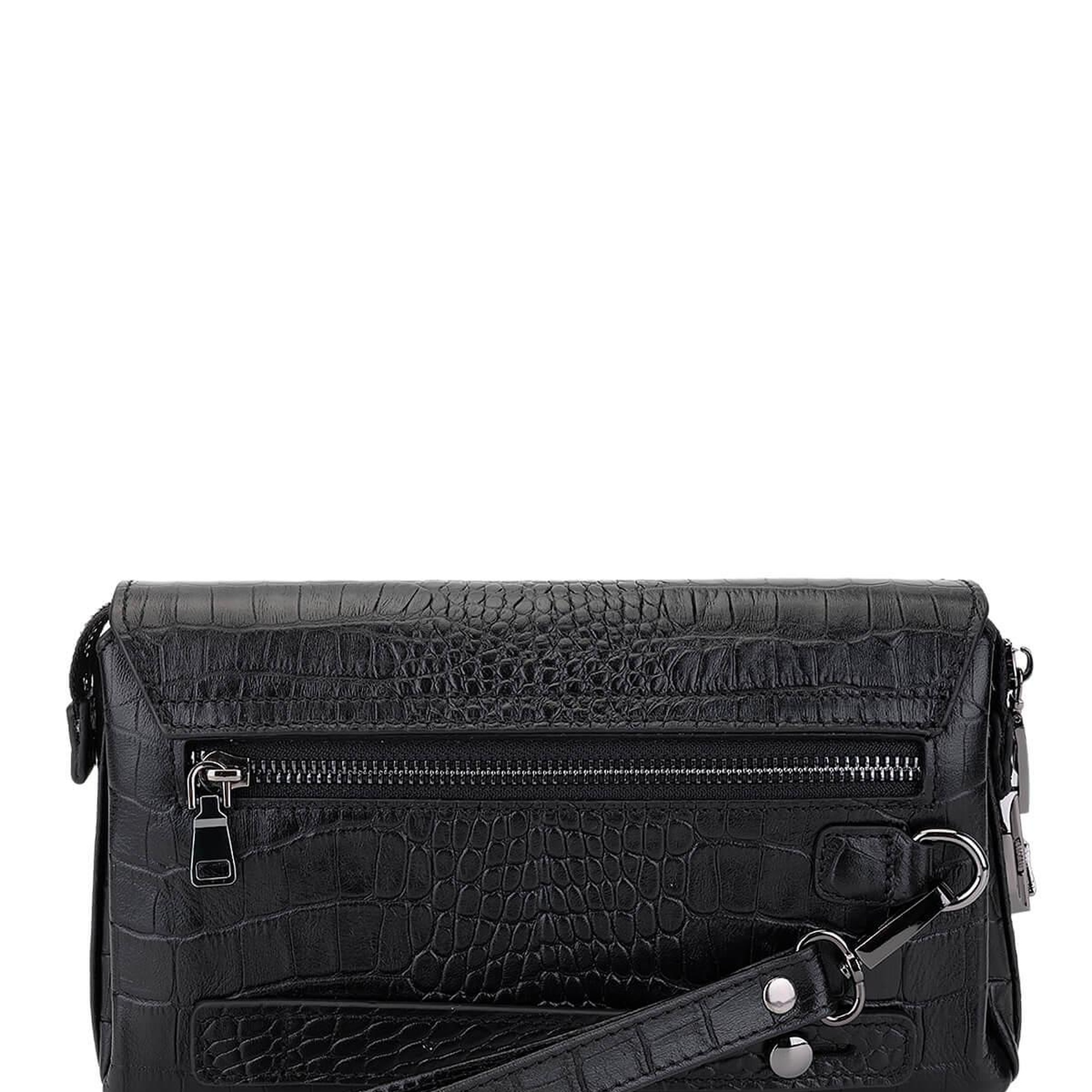 Tamer Tanca Erkek Hakiki Deri Siyah Kroko El Çantası