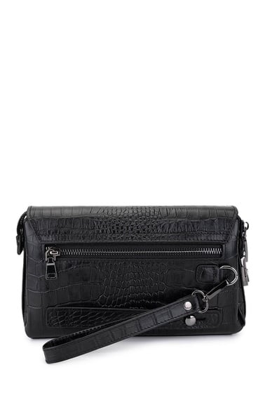  Tamer Tanca Erkek Hakiki Deri Siyah Kroko El Çantası