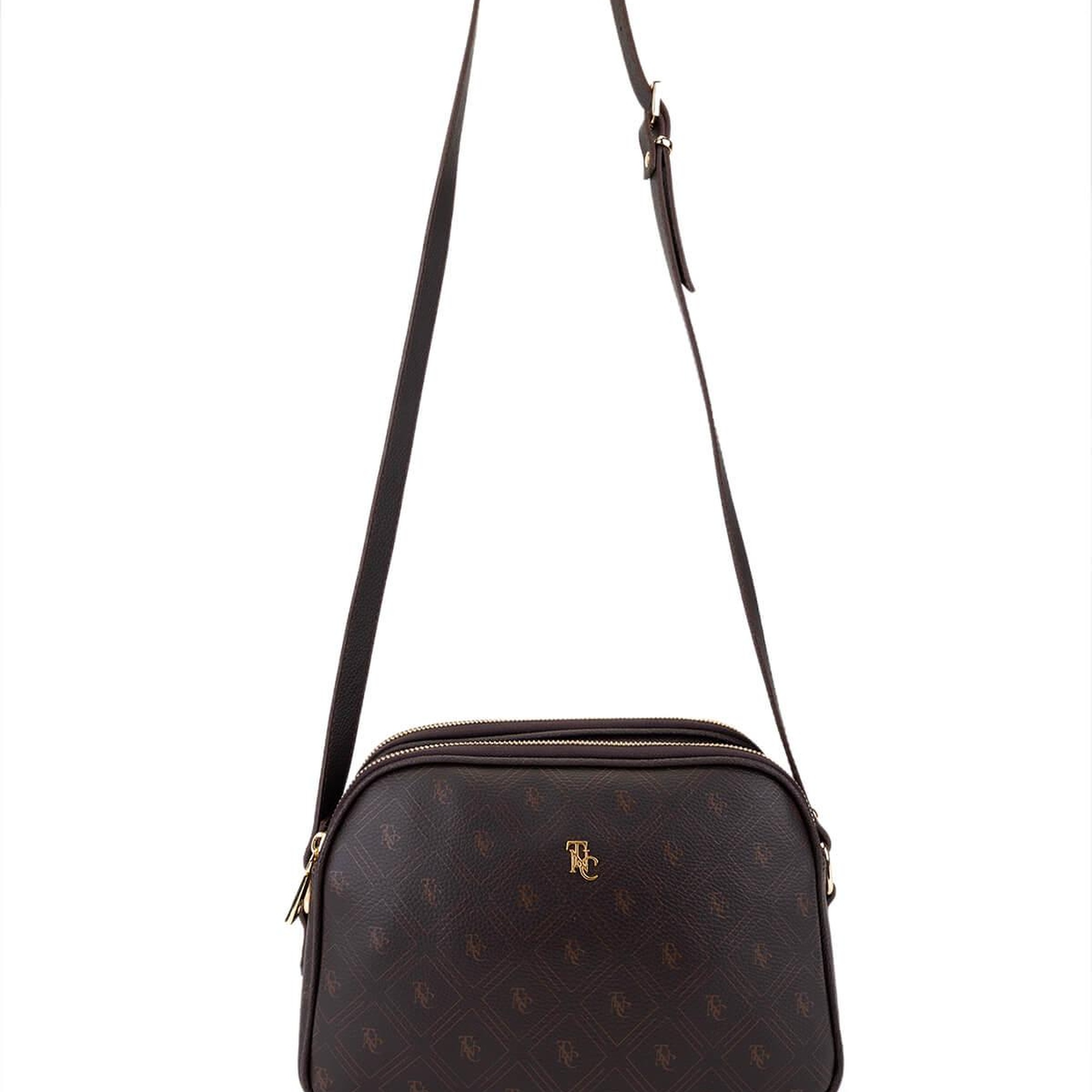 Tamer Tanca Kadın Suni Deri Kahverengi Desen Postacı Çanta