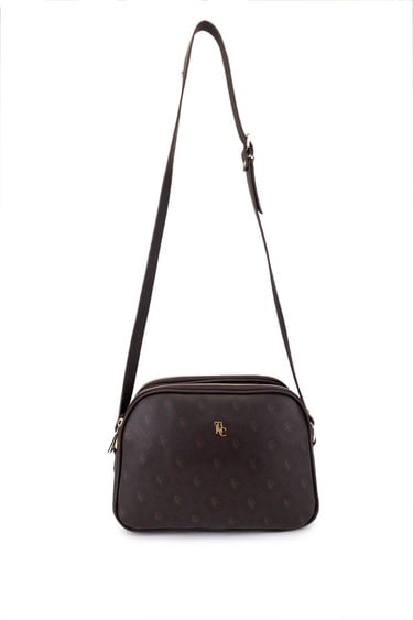  Tamer Tanca Kadın Suni Deri Kahverengi Desen Postacı Çanta