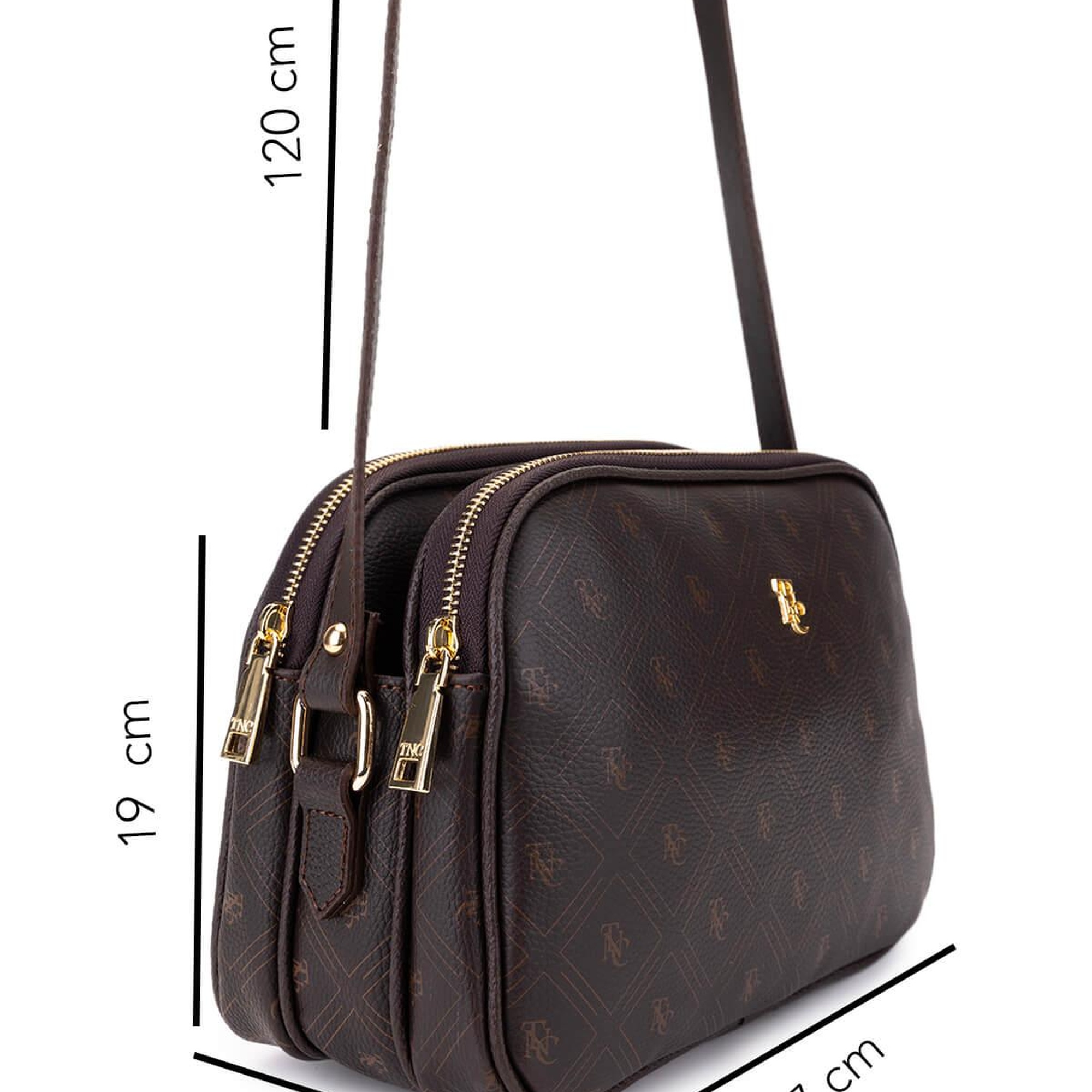 Tamer Tanca Kadın Suni Deri Kahverengi Desen Postacı Çanta