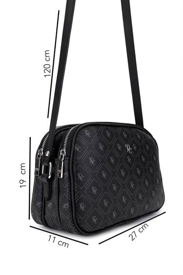  Tamer Tanca Kadın Suni Deri Siyah Desen Postacı Çanta