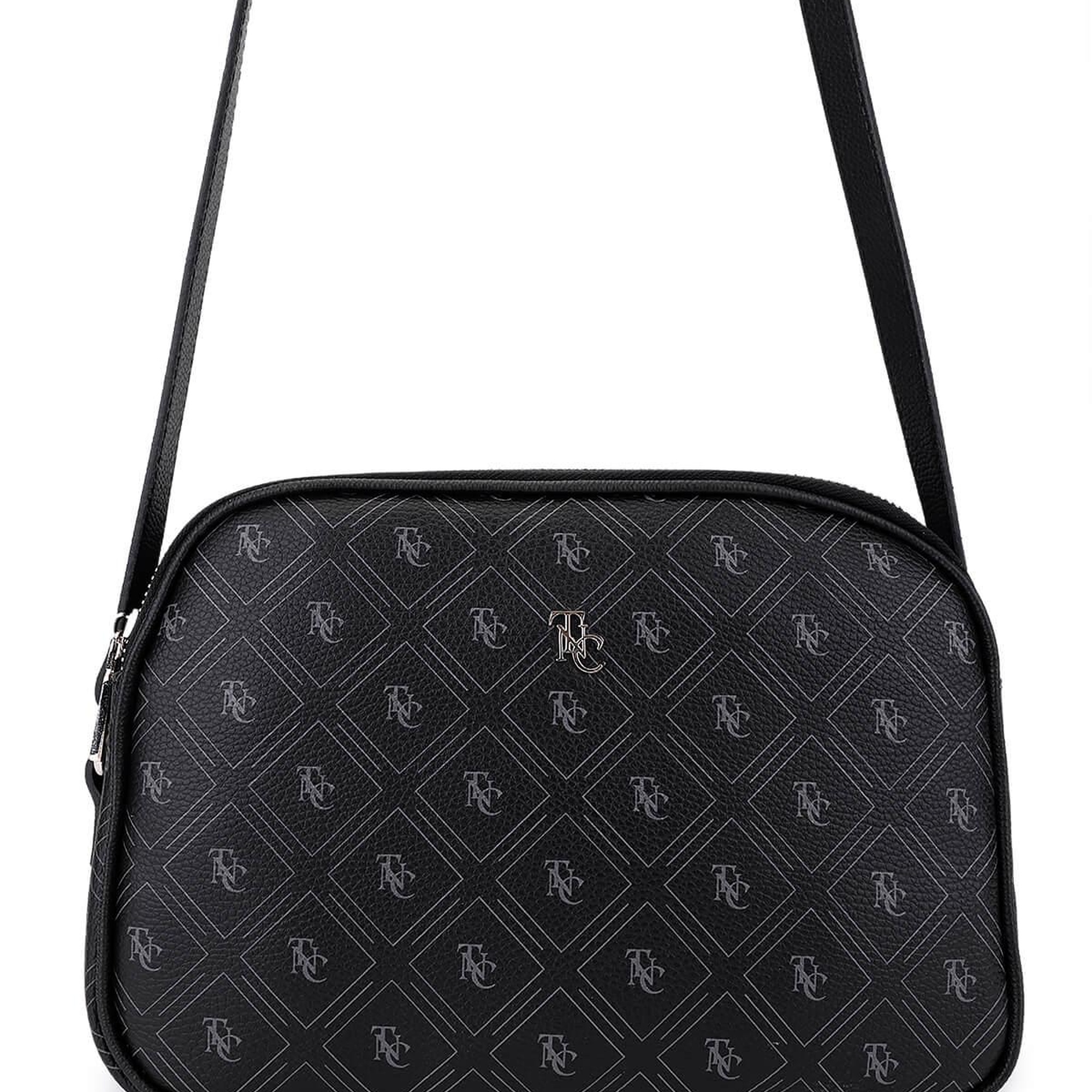 Tamer Tanca Kadın Suni Deri Siyah Desen Postacı Çanta