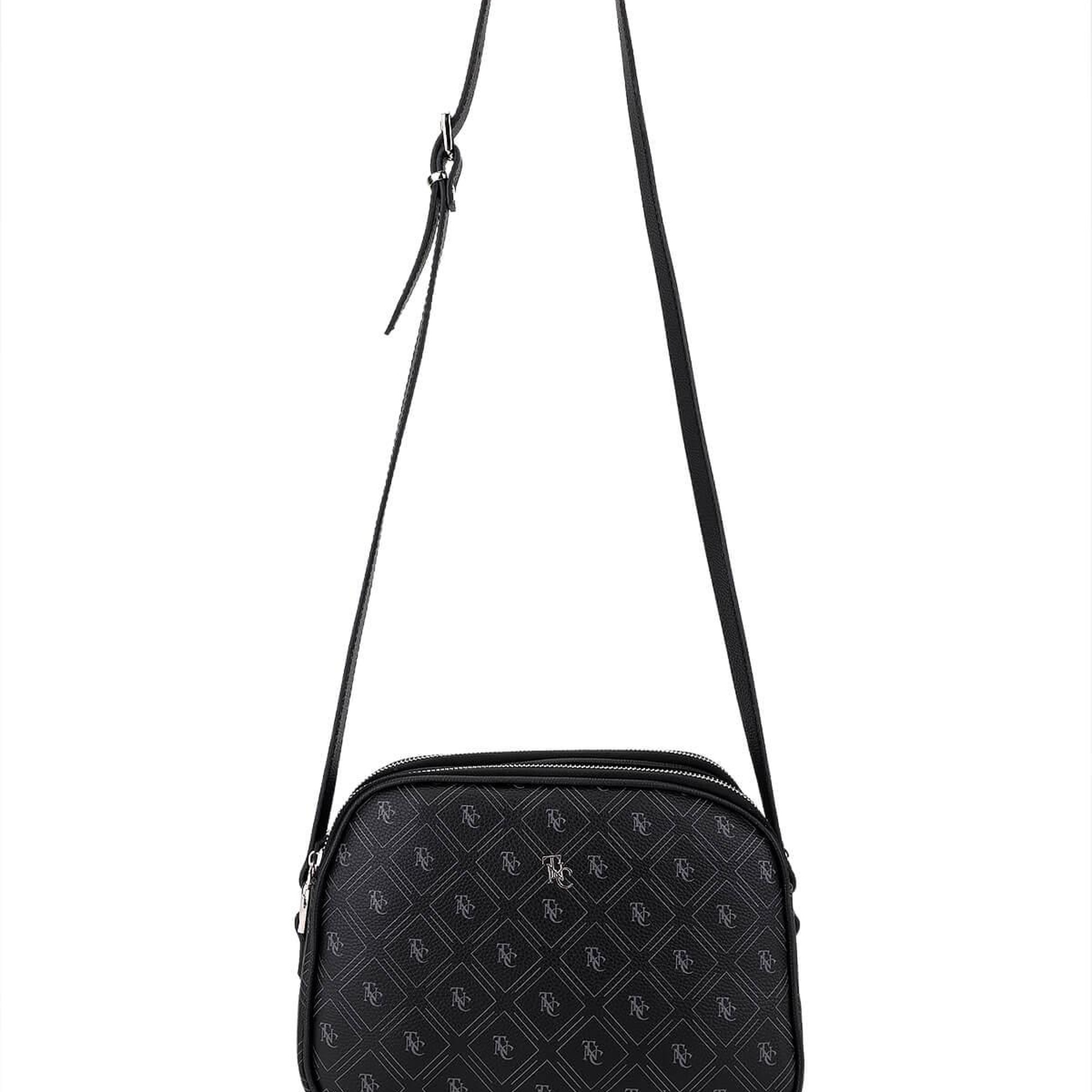 Tamer Tanca Kadın Suni Deri Siyah Desen Postacı Çanta