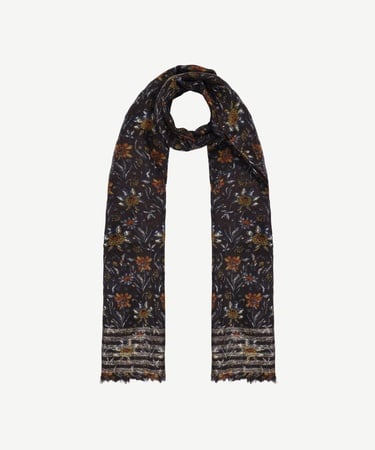  YARGICI Çiçek Desenli Yün Şal