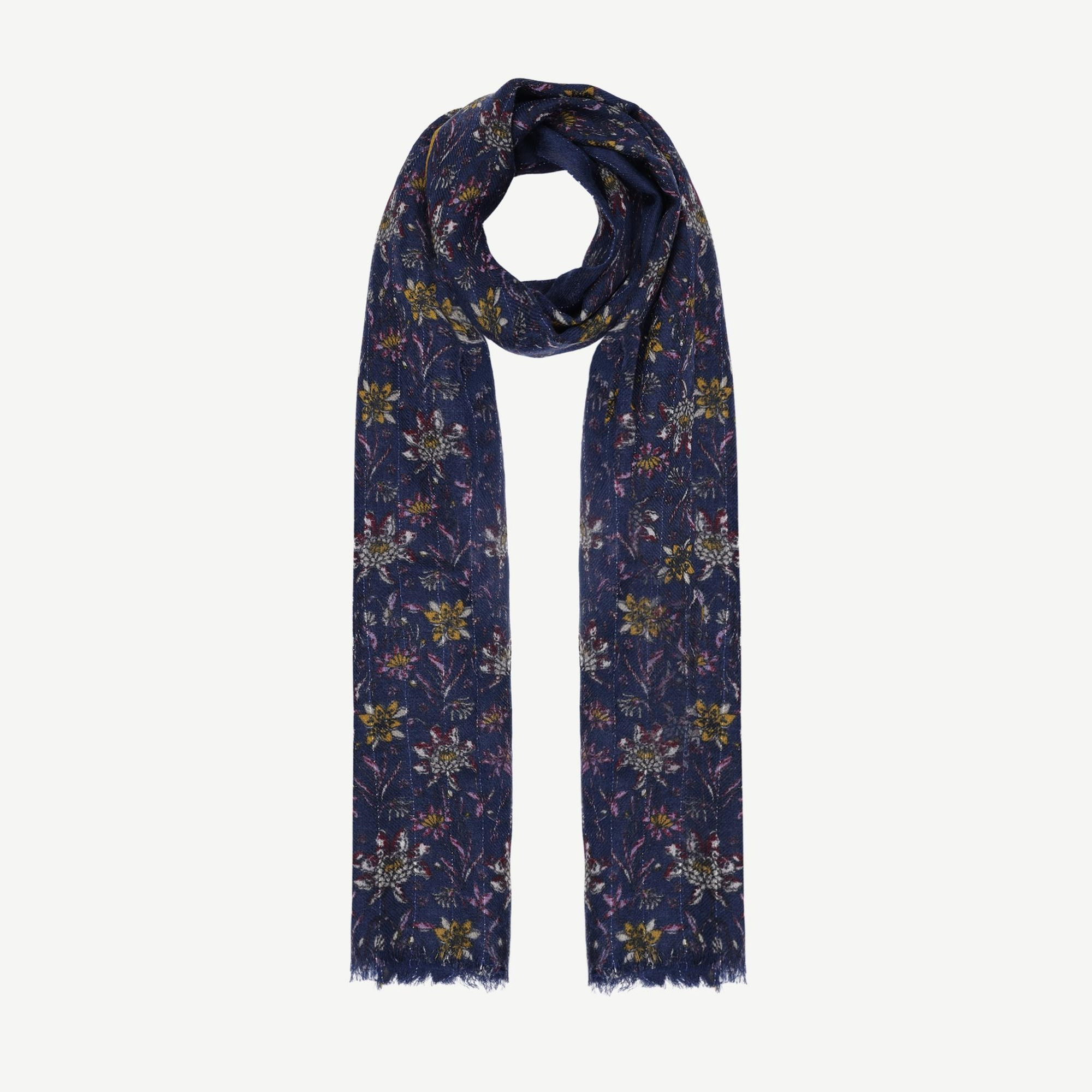 YARGICI Çiçek Desenli Yün Şal