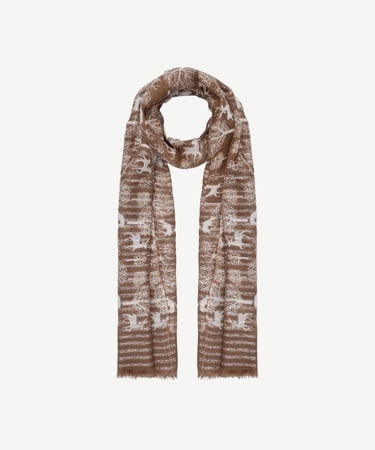  YARGICI Geyik Desenli Yün Şal