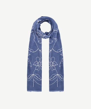  YARGICI Çiçek Nakışlı Yün Şal