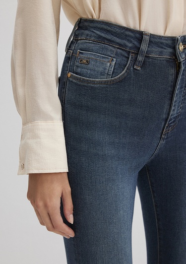  Mavi Serenay Gold Premium Gölgeli Koyu Mavi Jean Pantolon 100980-90530