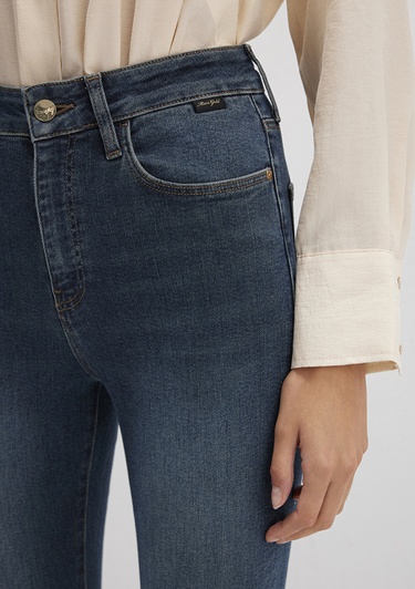  Mavi Serenay Gold Premium Gölgeli Koyu Mavi Jean Pantolon 100980-90530