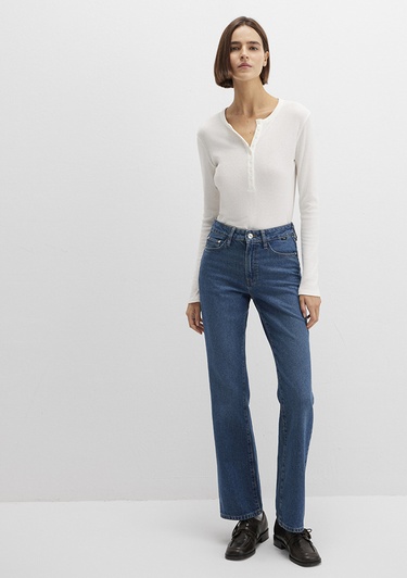  Mavi Miav Jeans 90lar Gölgeli Koyu Mavi Jean Pantolon 1010299-91180